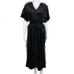 Anthropologie Moon River Velvet & Tulle Jumpsuit Black Size XS